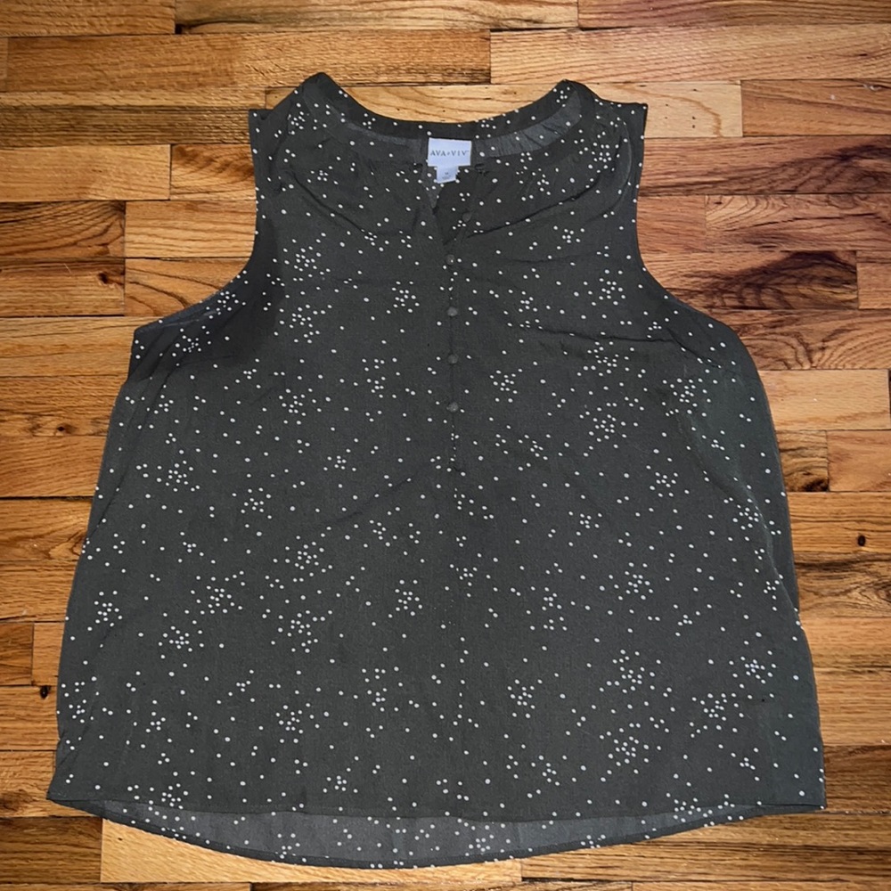 Ava & Viv Sleeveless Green Blouse Size 1X